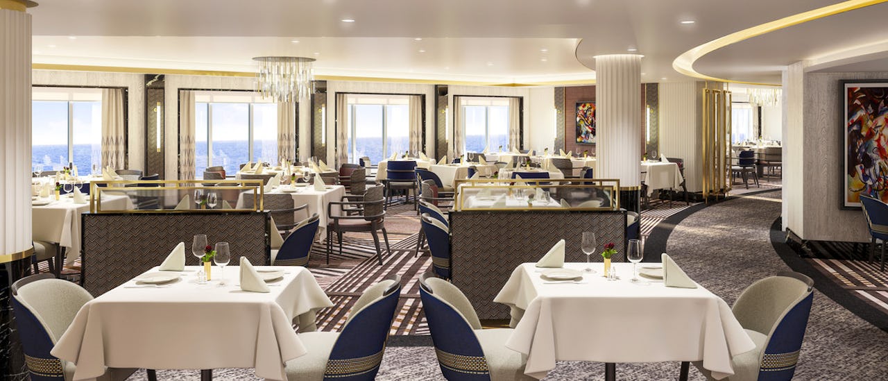 Britannia Restaurant – À la carte-restaurangen som ingår i kryssningsbiljetten.