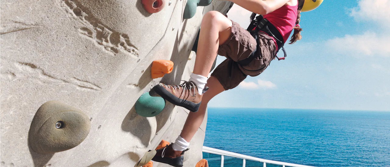 Challenge the rock climbing wall