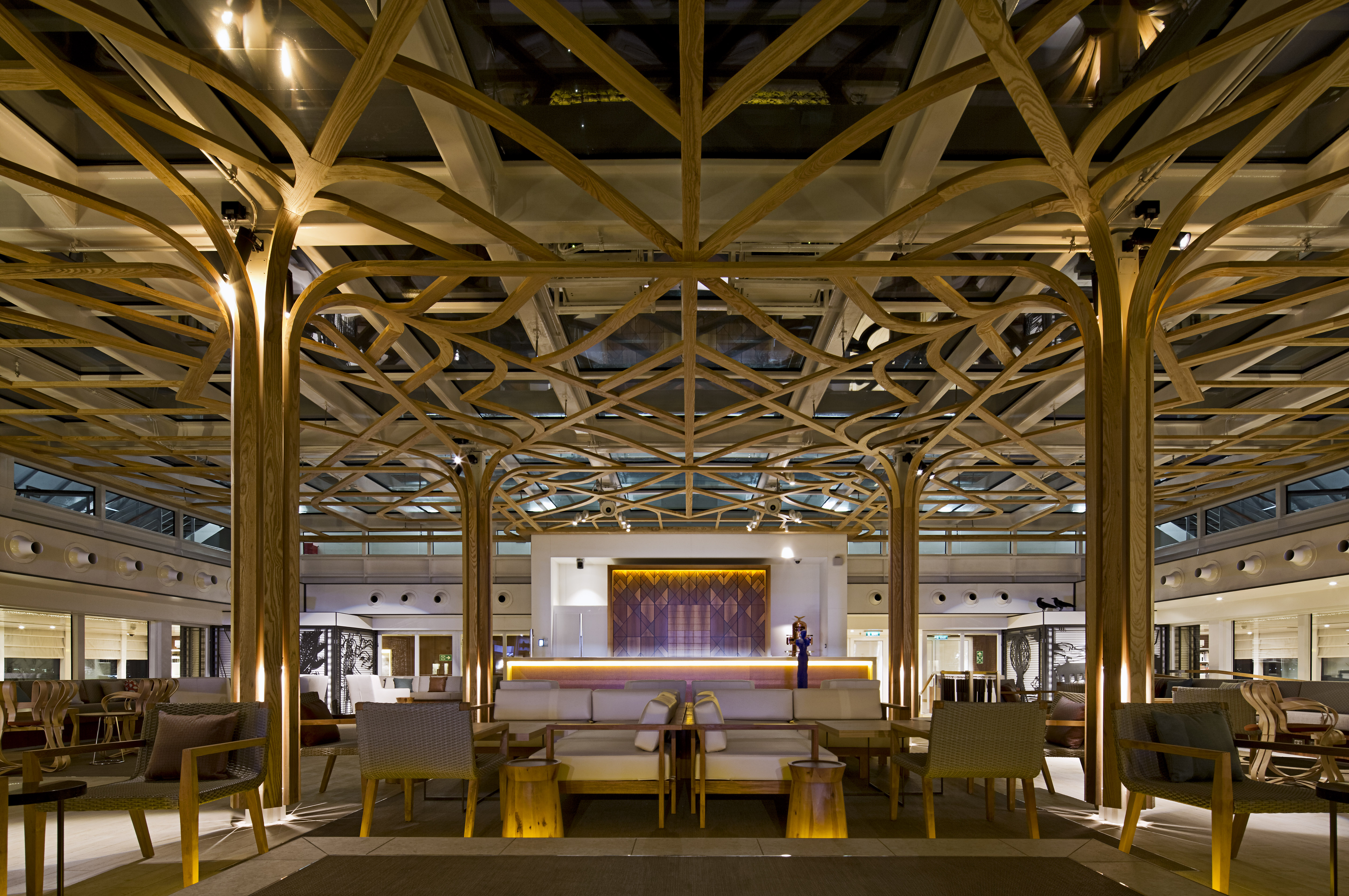Wintergarden på kvällen