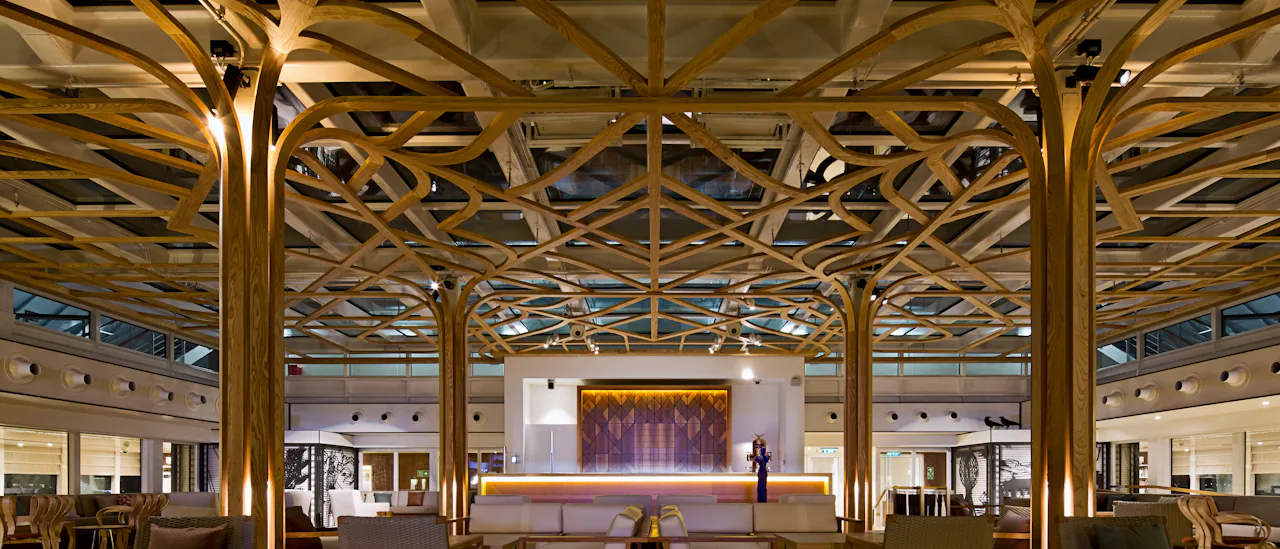 Wintergarden på kvällen